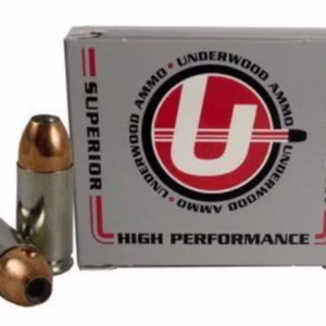 underwood 9mm luger +p+ ammo 115 grain nosler sporting handgun jacketed hollow point box of 20