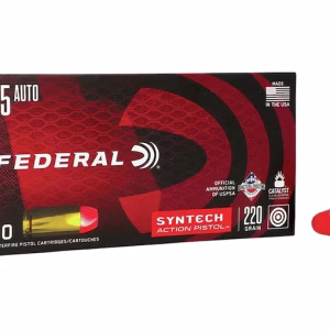 federal syntech 45 acp ammo 220 grain federal tsj total synthetic jacket (tsj)