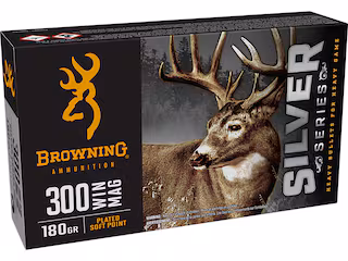 browning silver series 300 winchester magnum ammo 180 grain jacketed soft point box of 20 browning silver series 300 winchester magnum ammo 180 grain jacketed soft point box of 20
