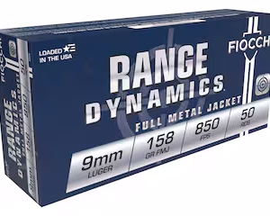 fiocchi range dynamics 9mm luger ammo 158 grain full metal jacket