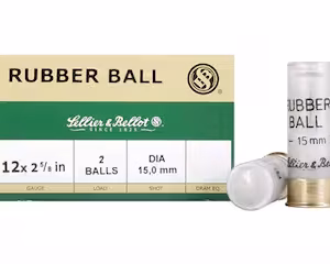 sellier & bellot 12 gauge ammo 2 5/8" 15mm double rubber balls box of 25