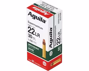 aguila supermaximum 22lr ammo 30 grain plated round nose