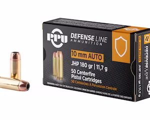 ppu defense 10mm auto ammo 180 grain jacketed hollow point