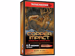 winchester copper impact 6.5 creedmoor ammo 125 grain winchester copper extreme point polymer tip lead free box of 20 winchester copper impact 6.5 creedmoor ammo 125 grain winchester copper extreme point polymer tip lead free box of 20