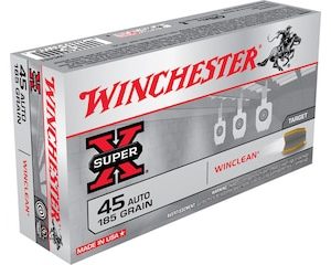 winchester super x winclean 45 acp ammo 185 grain full metal jacket