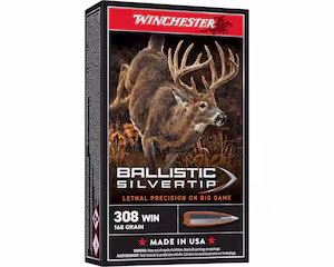 winchester ballistic silvertip 308 winchester ammo 168 grain polymer tip box of 20