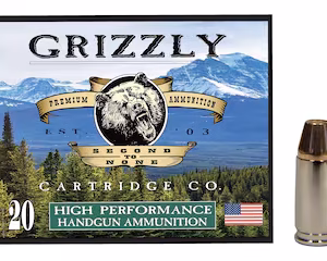 grizzly cartridge match grade 9mm luger +p ammo 124 grain full metal jacket box of 50