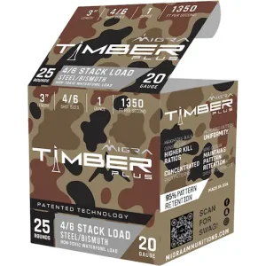 migra timber plus 20 gauge steel and bismuth ammo
