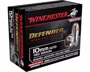 winchester defender 10mm auto ammo 180 grain winchester pdx1 bonded jacketed hollow point box of 20