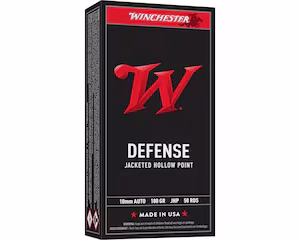 winchester defense 10mm auto ammo 180 grain jacketed hollow point