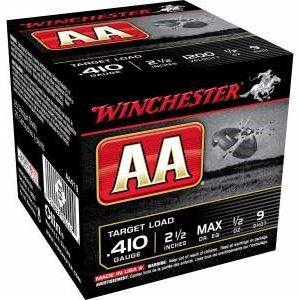 Winchester 410 Bore AA Target AA419 2-1/2" 1/2 oz #9 Shot 1200fps 250 rounds