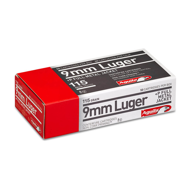 aguila 9mm luger ammunition +p 115 grain full metal jacket case 1000 rounds aguila 9mm luger ammunition +p 115 grain full metal jacket case 1000 rounds