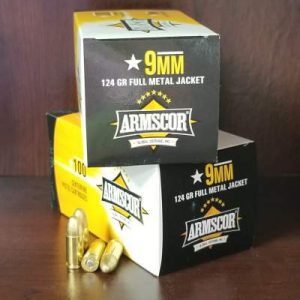 armscor 9mm ammunition arm50445 124 grain full metal jacket case of 1200 rounds