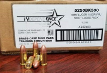 federal 9mm ammunition independence ind 5250bk500 115 grain full metal jacket loose 500 rounds