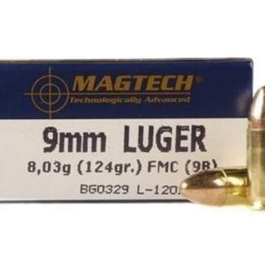 magtech 9mm ammunition 9b 124 grain full metal jacket case of 1000 rounds