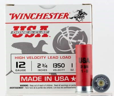 winchester 12 gauge ammunition dove & clay usal128 2 3/4" 1oz #8 shot 1350fps case of 250 rounds winchester 12 gauge ammunition dove & clay usal128 2 3/4" 1oz #8 shot 1350fps case of 250 rounds