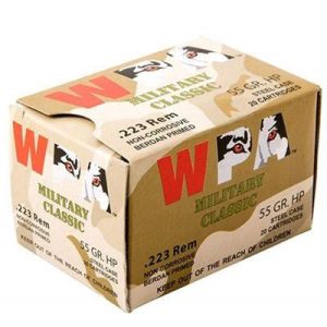 wolf 223 rem military classic 55 grain hollow point steel case 500 rounds