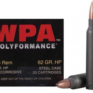 wolf 223 rem wpa polyformance 62 gr hp steel case 500 rounds