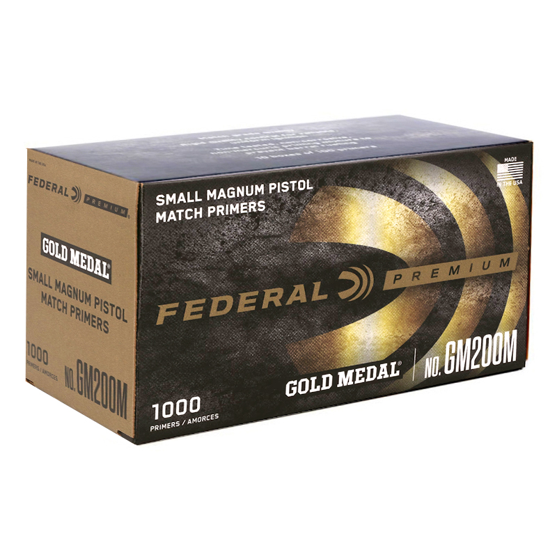 federal premium gold medal small pistol magnum match primers #200m box of 1000 (10 trays of 100)