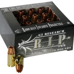 g2 research rip 9mm luger ammo 92 grain fragmenting hollow point lead free box of 20