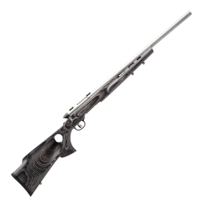 savage arms bmag target bolt action rifle 17 winchester super magnum 22" stainless barrel stainless frame gray thumbhole stock